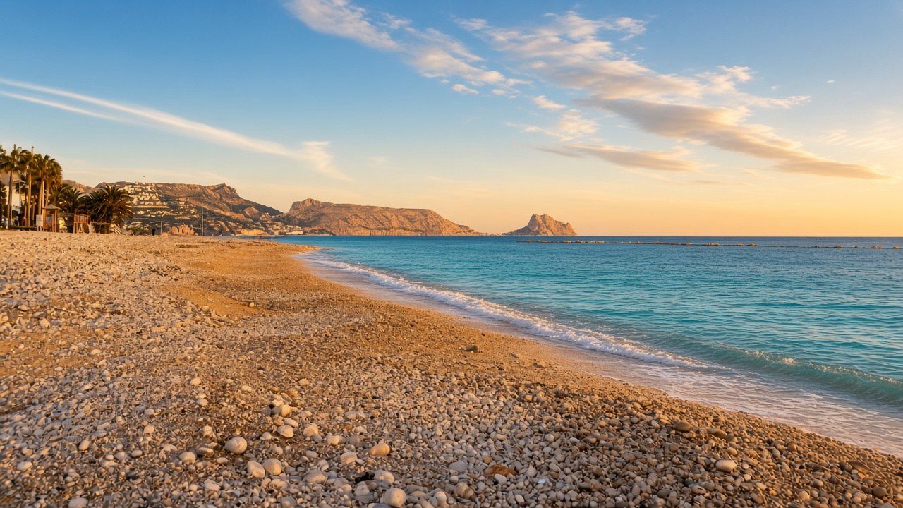 Beach and old town of Altea