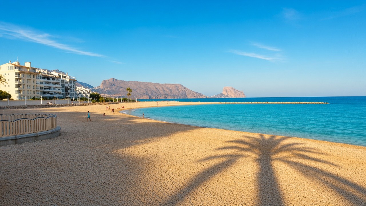 Beach and old town of Altea